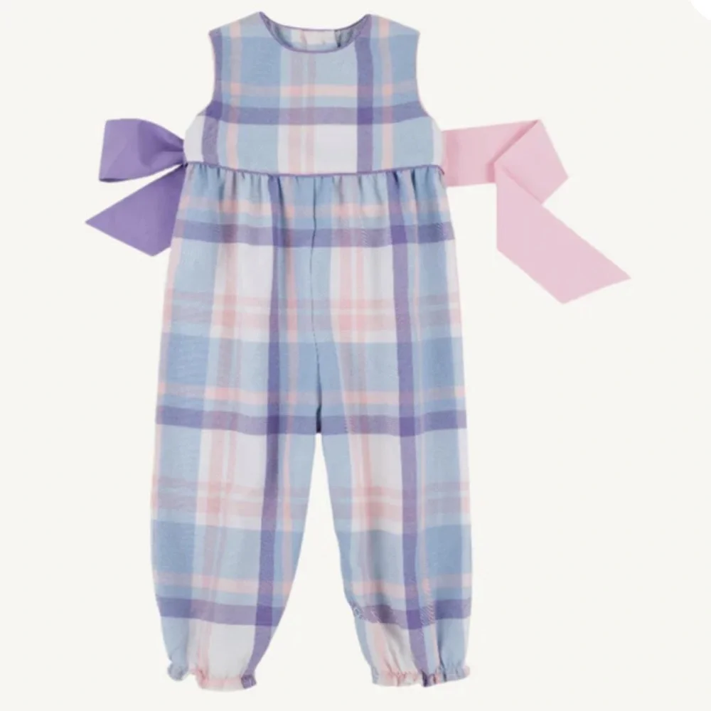 Beaufort Bonnet TBBC Rebecca Romper Palm Beach Pink Plaid & Palisades Purple 2T